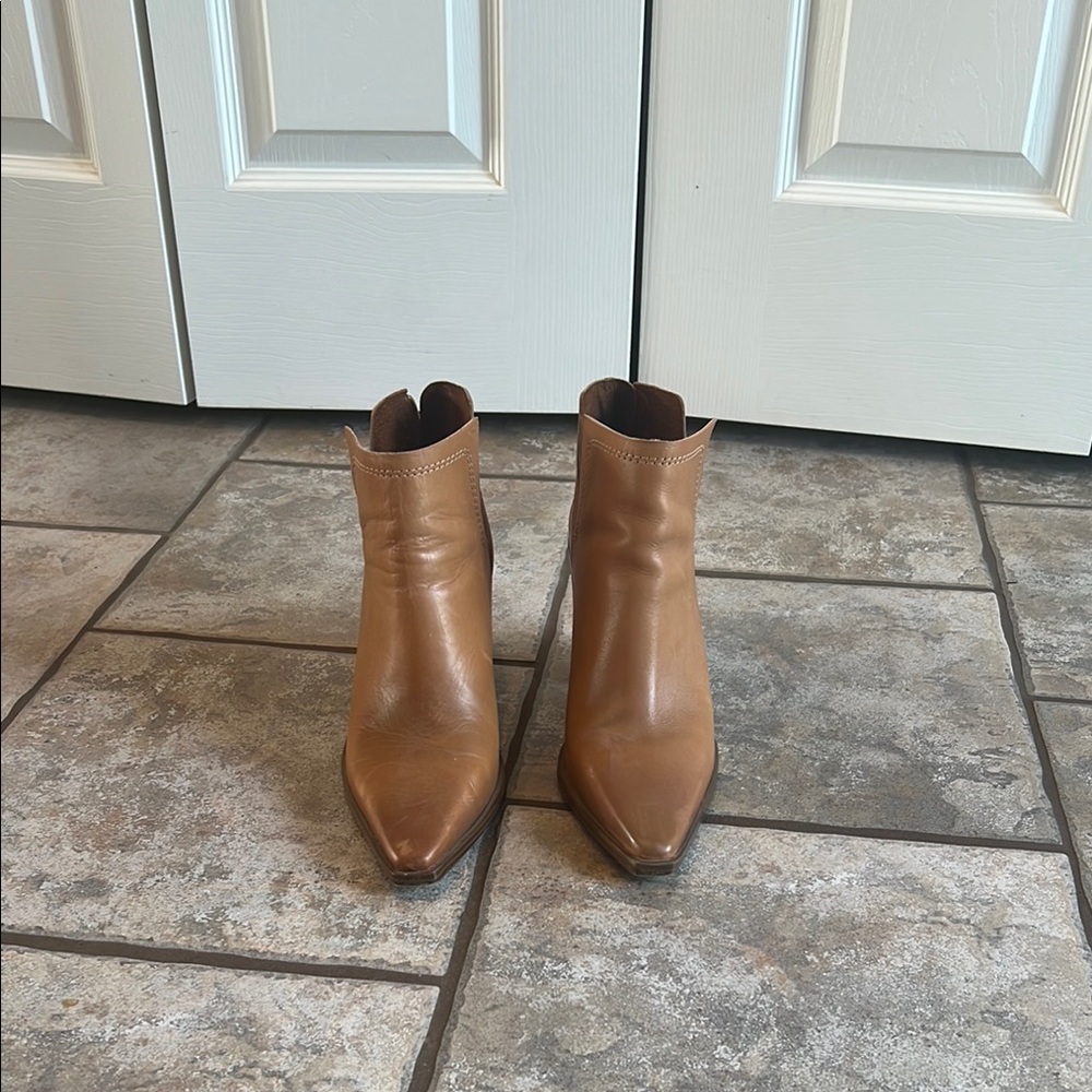 Vince Camuto Tan Ankle Booties with Pointed Toe
